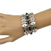 B-0631  New Fashion Bohemia Tibet Style Vintage Silver Bangle Link Chain Natural Round Shape Bracelet for Women