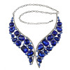 N-5925 New Arrival Silver Blue Crystal Rhinestone Necklace Earrings for Women Wedding Jewelry Sets Whit K Plated Bridal Jewelry Sets For Women Jewelry