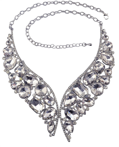 N-5925  New Arrival Silver Blue Crystal Rhinestone Necklace Earrings for Women Wedding Jewelry Sets Whit K Plated Bridal Jewelry Sets For Women Jewelry
