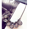 N-5924  New Arrival Silver Gun Black Crystal Zircon Drop Pendant Necklace