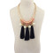 N-5928  2015 Bohemian Tassel Statement Fashion Blue Rope Pendant Pearl Jewelry Leather Chains Bib Collar Chokers Necklace