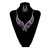 N-5925 New Arrival Silver Blue Crystal Rhinestone Necklace Earrings for Women Wedding Jewelry Sets Whit K Plated Bridal Jewelry Sets For Women Jewelry