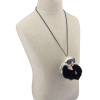 N-5927  Fashion Black Chain Thread Rope Wool Rhinestone Cool Glasses Boy Sweater Long Chain Doll Pendant Necklace
