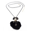 N-5927  Fashion Black Chain Thread Rope Wool Rhinestone Cool Glasses Boy Sweater Long Chain Doll Pendant Necklace