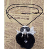 N-5927  Fashion Black Chain Thread Rope Wool Rhinestone Cool Glasses Boy Sweater Long Chain Doll Pendant Necklace