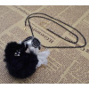 N-5927  Fashion Black Chain Thread Rope Wool Rhinestone Cool Glasses Boy Sweater Long Chain Doll Pendant Necklace