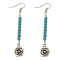E-3641  New Fashion Silver Plated Blue Beads Hand Of Fatima Dangle Earrings For Women