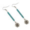 E-3641  New Fashion Silver Plated Blue Beads Hand Of Fatima Dangle Earrings For Women