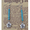 E-3641  New Fashion Silver Plated Blue Beads Hand Of Fatima Dangle Earrings For Women