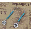E-3641  New Fashion Silver Plated Blue Beads Hand Of Fatima Dangle Earrings For Women