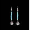 E-3641  New Fashion Silver Plated Blue Beads Hand Of Fatima Dangle Earrings For Women