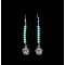 E-3641  New Fashion Silver Plated Blue Beads Hand Of Fatima Dangle Earrings For Women