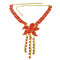 N-5929  New Fashion Korean Style Colorful Rhinestone Beautiful Flower Tassel Pendant Necklace And Earrings Set