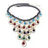 N-5937  Bohemian Blue/Red/Colorful Tassels Multilayer Beads Statement Choker Necklaces & Pendants Fashion Jewelry For Woman