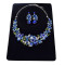 N-5939  New Fashion Korean Style Silver Chain Colorful Charm Rhinestone Beautiful Flower Dragonfly Bib Statement Necklace And Earrings Set Women Jewelry