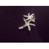 P-0213 New fashion silver plated alloy crystal&Artificial pearl sea star shape brooch for women jewelry