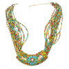 N-5909   2015 New Seed Beaded Necklaces Handmade Boho Style Multilayer Chain Moon Pendants Choker For Women Jewelry Set