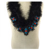 N-5956  New Fashion Gun Black Plated Chain Charm  Rhinestone Natural Resin Beads Black Feather Bib Statement Necklace for Women Jewelry