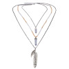 N-5957  New Fashion Silver Multilayer Chain Necklace Leaf Pendant Gift for Women