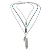 N-5957  New Fashion Silver Multilayer Chain Necklace Leaf Pendant Gift for Women