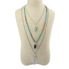 N-5957  New Fashion Silver Multilayer Chain Necklace Leaf Pendant Gift for Women