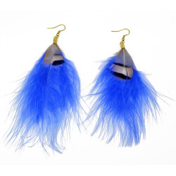 E-3653 New Arrival Bohemian Fashion Jewelry Gold Plated Long Feathers Statement Drop Earrings For Women