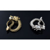 P-0219 Hot 2015 Fashion Jewelry Pearl Broaches Vintage Gold Silver Plated Ancient Dragon Large Brooches For Men Women