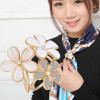 P-0218   Fashion Gold Plated Two Colors Charm Crystal Rhinestone Beautiful Flower Scarf Buckle Brooch Women Accessories