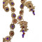 N-5960  latest fine design women jewelry  luxury statement jewelry sets vintage leaf flower purple rhinestone crystal charms clip earrings necklace set