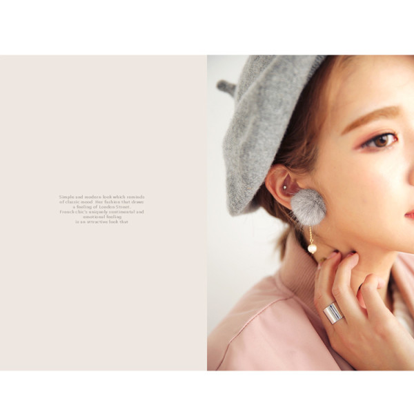 E-3650  new fashion feather warm  pearl dorp Earring for women jewelry