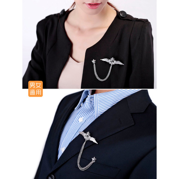 P-0216  Vintage Silver/God Brooch pin Men Brooches for Women Personality collar brooches Fashion Jewelry Accessories Bijoux