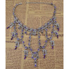 N-5960  latest fine design women jewelry  luxury statement jewelry sets vintage leaf flower purple rhinestone crystal charms clip earrings necklace set