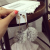 E-3660  3 Colors European Style Major Suit Exaggerated Catwalk Earrings Fashion Rabbit Fur Big Ball Drop Earrings for Women Jewelry