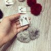 E-3660  3 Colors European Style Major Suit Exaggerated Catwalk Earrings Fashion Rabbit Fur Big Ball Drop Earrings for Women Jewelry
