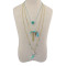 N-5817 Fashion Gold Plated Multilayer Turquoise Tassel Charm Long Necklace For Women
