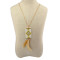 N-5971  New Fashion Gold Plated  Resin Beads Feather Tassel  Pendant Necklace For Women