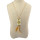 N-5971  New Fashion Gold Plated  Resin Beads Feather Tassel  Pendant Necklace For Women