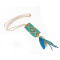 N-5971  New Fashion Gold Plated  Resin Beads Feather Tassel  Pendant Necklace For Women