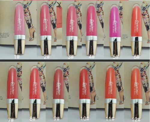 M-0014  Fashion 12 Colors Lipstick Lip Maker Pen Makeup Lipstick Water-based Lip Gloss