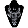 N-5974 Bohemian Coin Earrings Jewelry Sets for Women Antique Silver Maxi Long Tassel Moon Necklaces Pendants