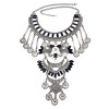 N-5974 Bohemian Coin Earrings Jewelry Sets for Women Antique Silver Maxi Long Tassel Moon Necklaces Pendants