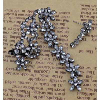 E-3655  Fashion luxury Crystal Women Long Earrings Bohemian Vintage Wedding Dangle Earrings for Bridal Accessories