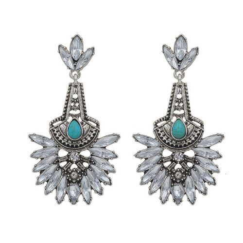 E-3659  Europe and America 2016 New Beautiful Fashion Clear Crystal Earrings Elegant Turquoise Dangle Earrings For Women