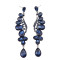 E-3665 Fashion Style Silver plated drop rhinestone leaf shape Dangle Earrings