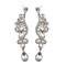 E-3665 Fashion Style Silver plated drop rhinestone leaf shape Dangle Earrings