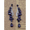 E-3665 Fashion Style Silver plated drop rhinestone leaf shape Dangle Earrings
