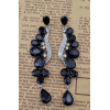 E-3665 Fashion Style Silver plated drop rhinestone leaf shape Dangle Earrings