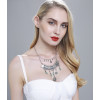 N-5979 Bohemian vintage silver/gold triangle geometric bib choker necklace turquoise coin tassel long necklaces female jewelry