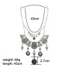 N-5979 Bohemian vintage silver/gold triangle geometric bib choker necklace turquoise coin tassel long necklaces female jewelry
