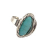 R-1305 New Design Bohemian Style Silver Plated Natural Turquoise Finger Ring for Women Jewelry Adjustable